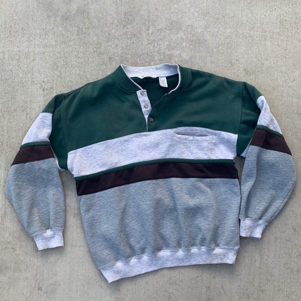 Large Wentworth Sweater Green and Gray